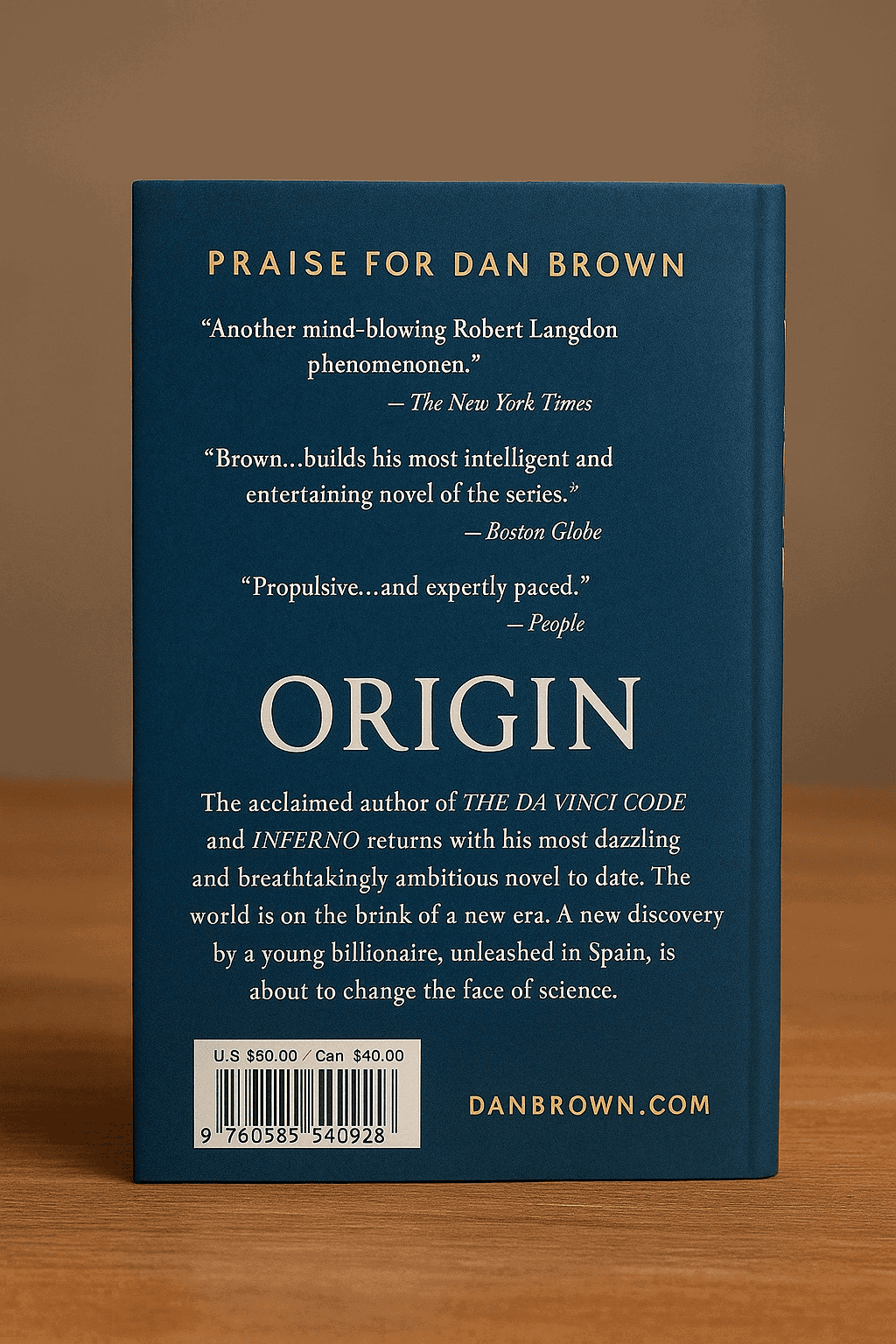 Origin by Dan Brown (Robert Langdon Book 5) | Original Hardcover Novel – A Bestselling Techno-Thriller of Science, Religion & Artificial Intelligence Thumbnail 4